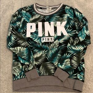 PINK palm print crew neck